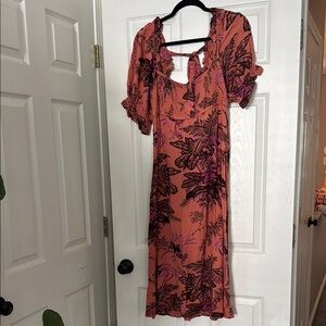 Anthropologie Floral Pink Dress
